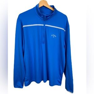 Callaway Men’s Long Sleeve Large Blue Quarter Zip Performance Pullover